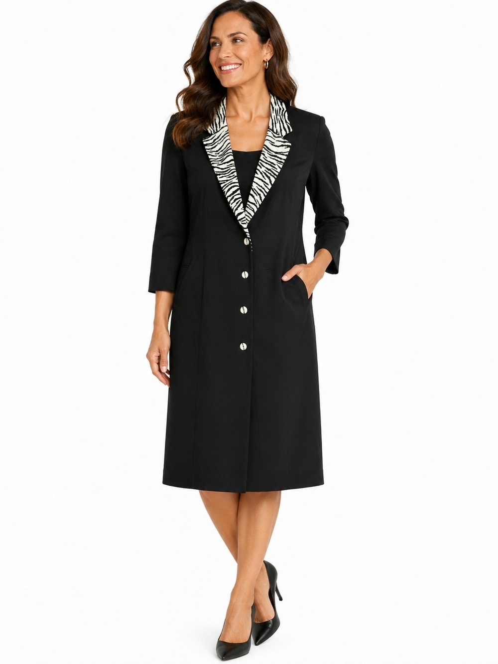 Positive Attitude Black Dress with Zebra Accent